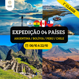 EXPEDIÇÃO 04 PAÍSES 01° CLASSE – ARGENTINA / BOLÍVIA / PERU / CHILE.
